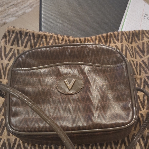 Mario Valentino Metallic Brown Crossbody Bag - Picture 1 of 9